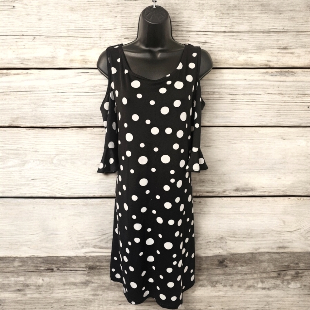 Elbow Sleeve Cold Shoulder Midi Dress